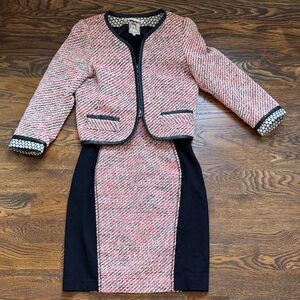 Yoana Baraschi Pink Tweed Mini Dress with Black Panels